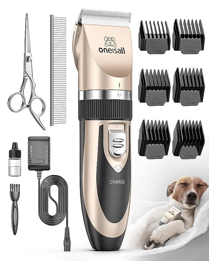 oneisall Dog Shaver Clippers Low Noise Rechargeable Cordless Electric Quiet Hair