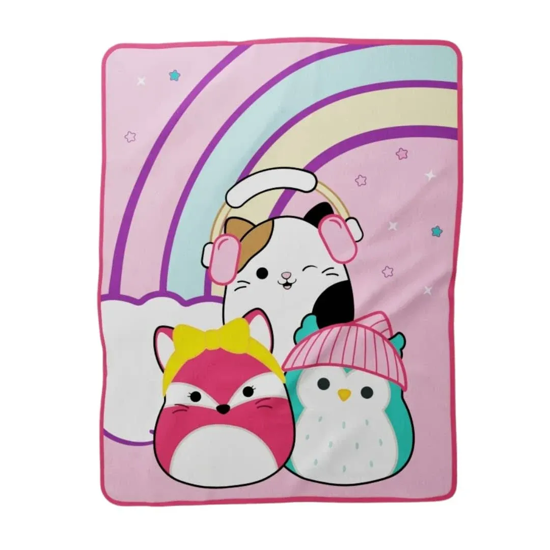 Squishmallows Kids Bedding Super Soft Micro Raschel Throw, 46 in x 60 in, By Franco, Prints may vary as on cloud nine pattern/do not disturb pattern