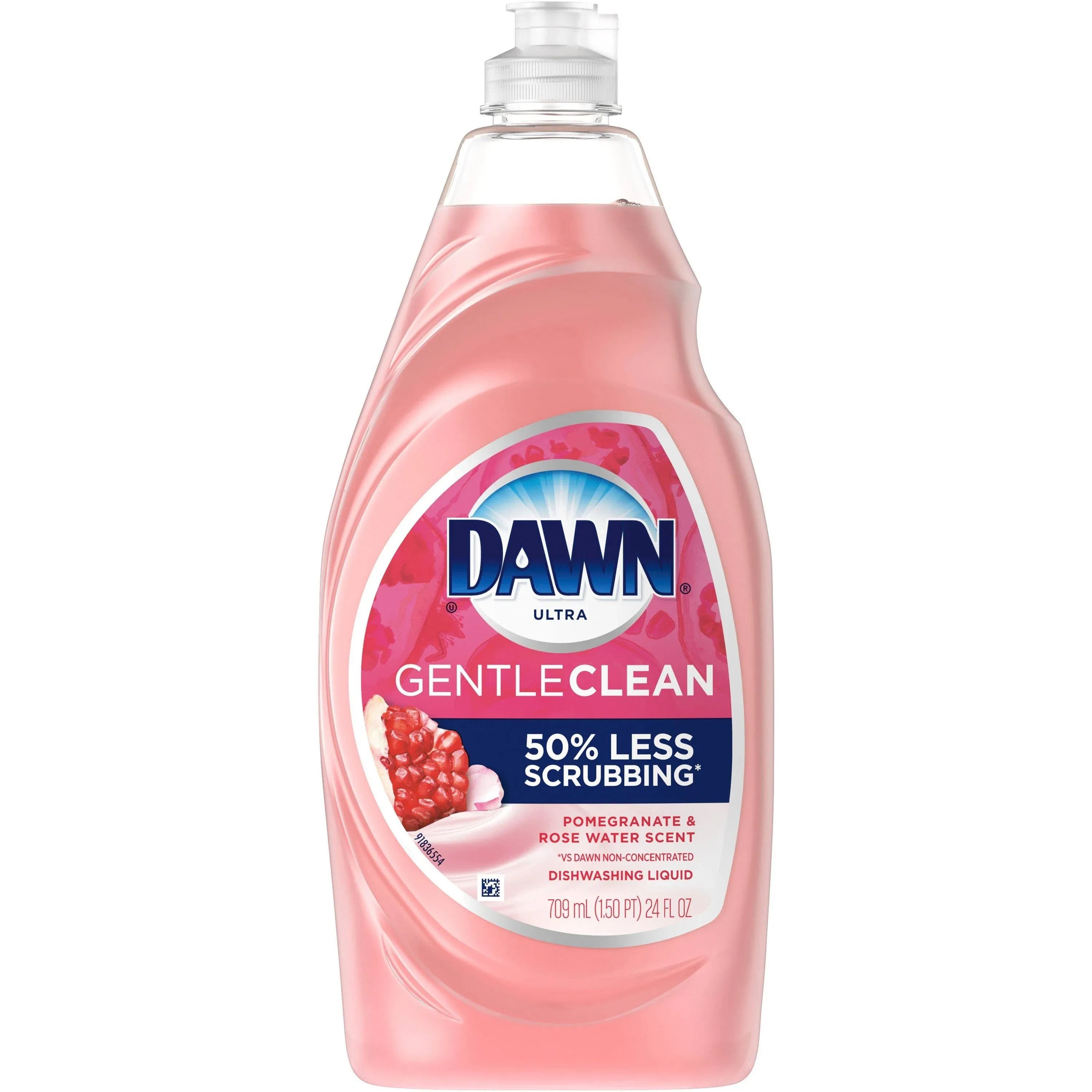 Dawn Ultra Dishwashing Liquid, Pomegranate & Rose Water Scent, Gentle Clean - 709 ml