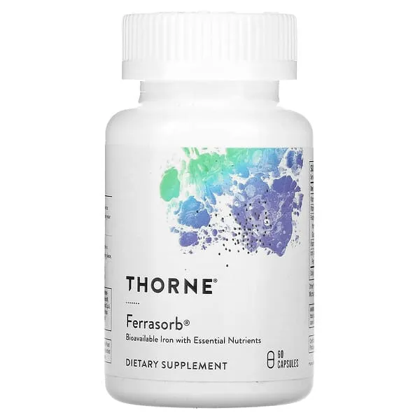 Thorne Research, Ferrasorb, Iron with Cofactors, 60 Capsules