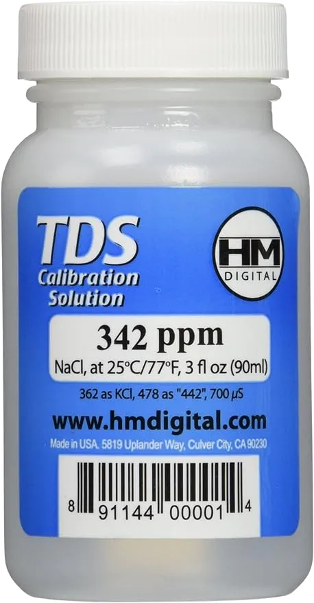 HM Digital C342 TDS and EC Calibration Solution, 342 Ppm (NaCl), 90 ml Volume