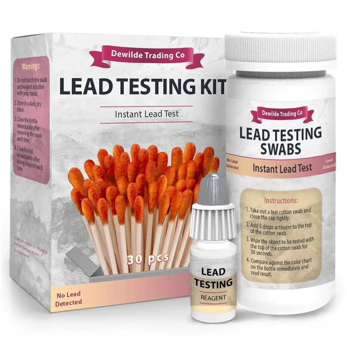 Lead Testing Kit - Lead Paint Test - 30 Test Swabs for Paint and Dishes