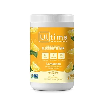 Ultima Replenisher Balanced Electrolyte Powder, Lemonade - 11.1 oz canister