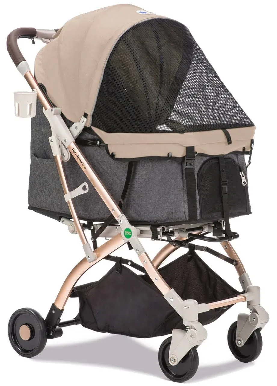 HPZ Pet Rover Lite Travel Dog, Cat & Pet Stroller, Taupe