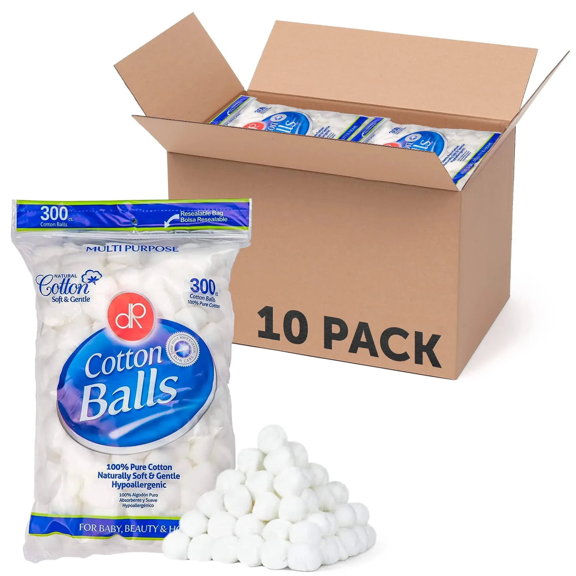 3000 Mini Cotton Balls Bulk Pack for Make-Up, Nail Polish Removal, Applying O...