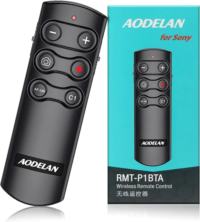 AODELAN Wireless Remote Control Camera Shutter Release for Sony ZV-E10, FX3, ZV-1, A7SM3, A7C, A7RIV, Alpha 9,7R IV,7R III, 7 III, 6600, 6400, 6100, 9 II, RX0 II, RX100 M7; Replces Sony RMT-P1BT