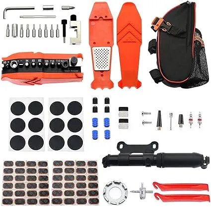 TILIBOTE Bike Repair Kit, 146 Pc. Tube Repair Kit, Portable Patch Repair Kit ...