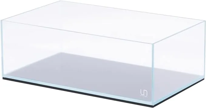 Ultum Nature Systems Ultra Clear Rimless Aquarium - Low Iron Glass Fish Tank with 45° Mitired Edges, 5mm-12mm Thick, Leveling Mat Included (5S, Shallow, 2 Gallon)