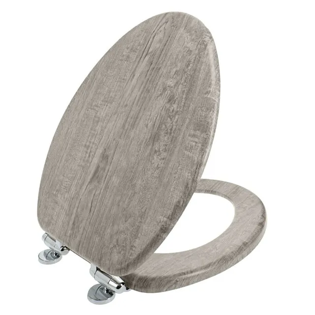 Home+Solutions Elongated Distressed Wood Decorative Toilet Seat