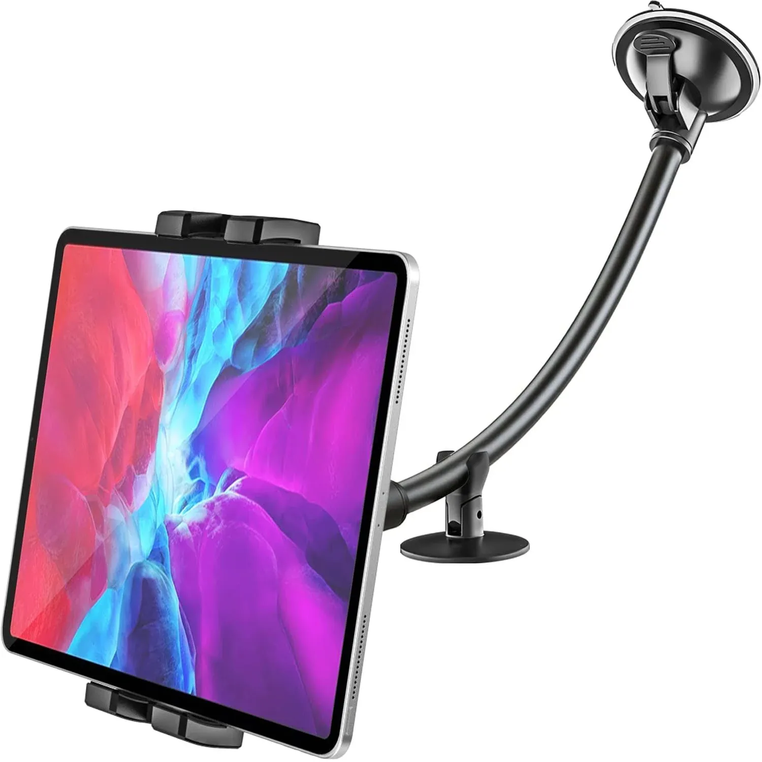 Universal Tablet Stand Long Arm Windshield Mobile Cellphone Car Mount 