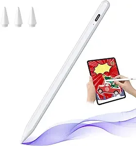 Stylus Pen for iPad 9th&10th Generation - 5X Fast Charge Digital Pen - Compatible with 2018-2023, Apple iPad Pro 11/12.9 Inch,iPad 6-10 Gen,iPad Mini 5-6 Gen,iPad Air 3-5 Gen-White