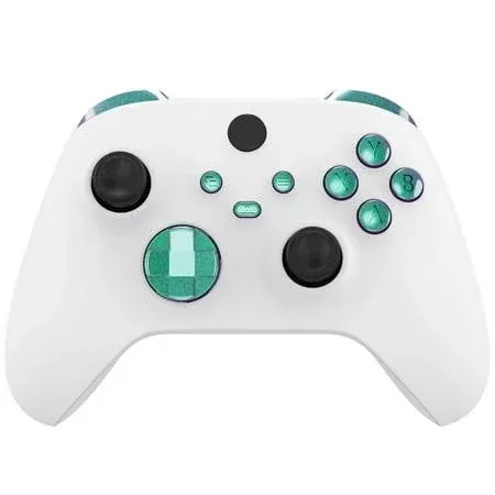 eXtremeRate Replacement Full Set Buttons for Xbox Series X & S Controller - Chameleon Green Puple