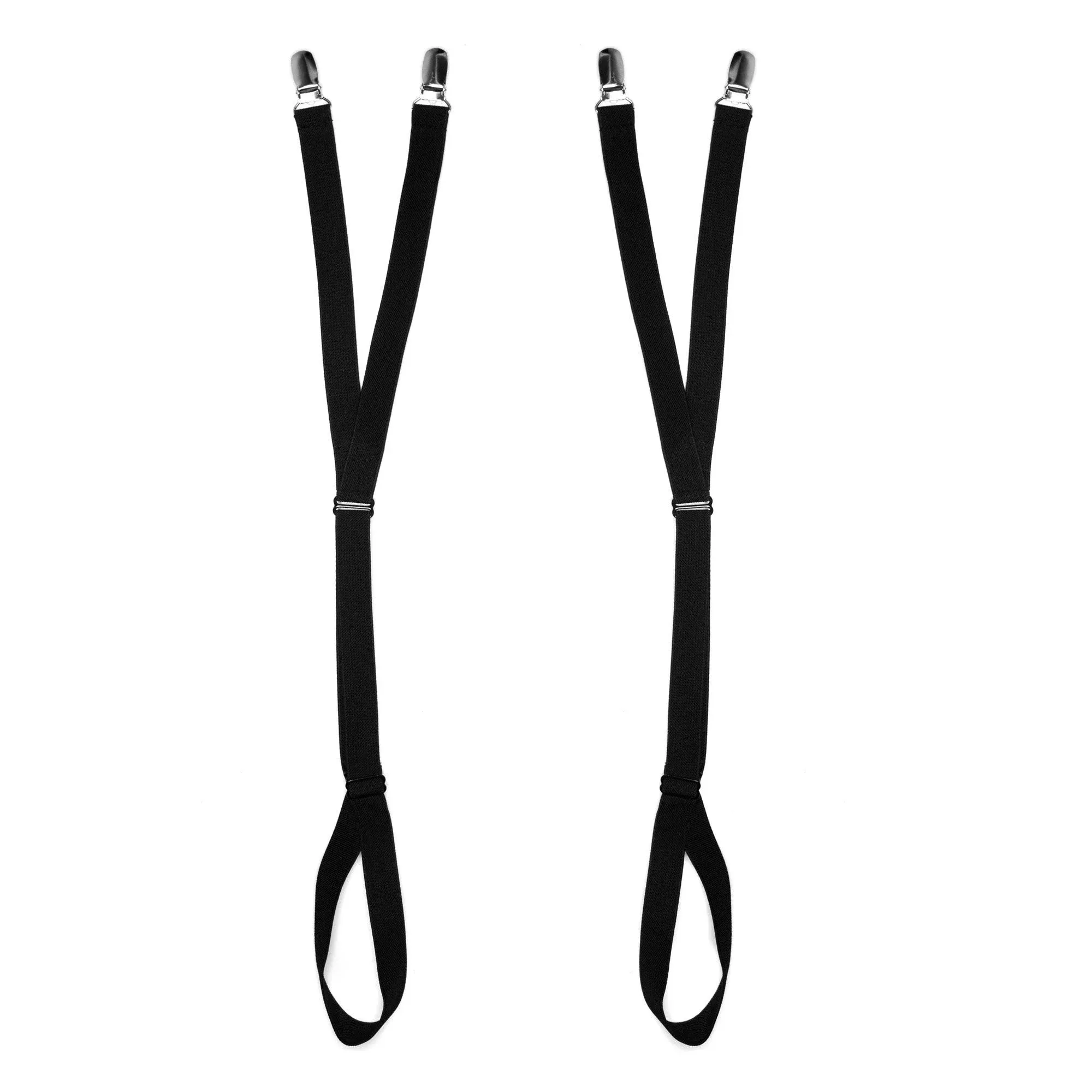 Comfy Clothiers Stirrup Style (Loop) Shirt Stays - Adjustable Elastic Shirt Stay 2-Pack (1 Pair)