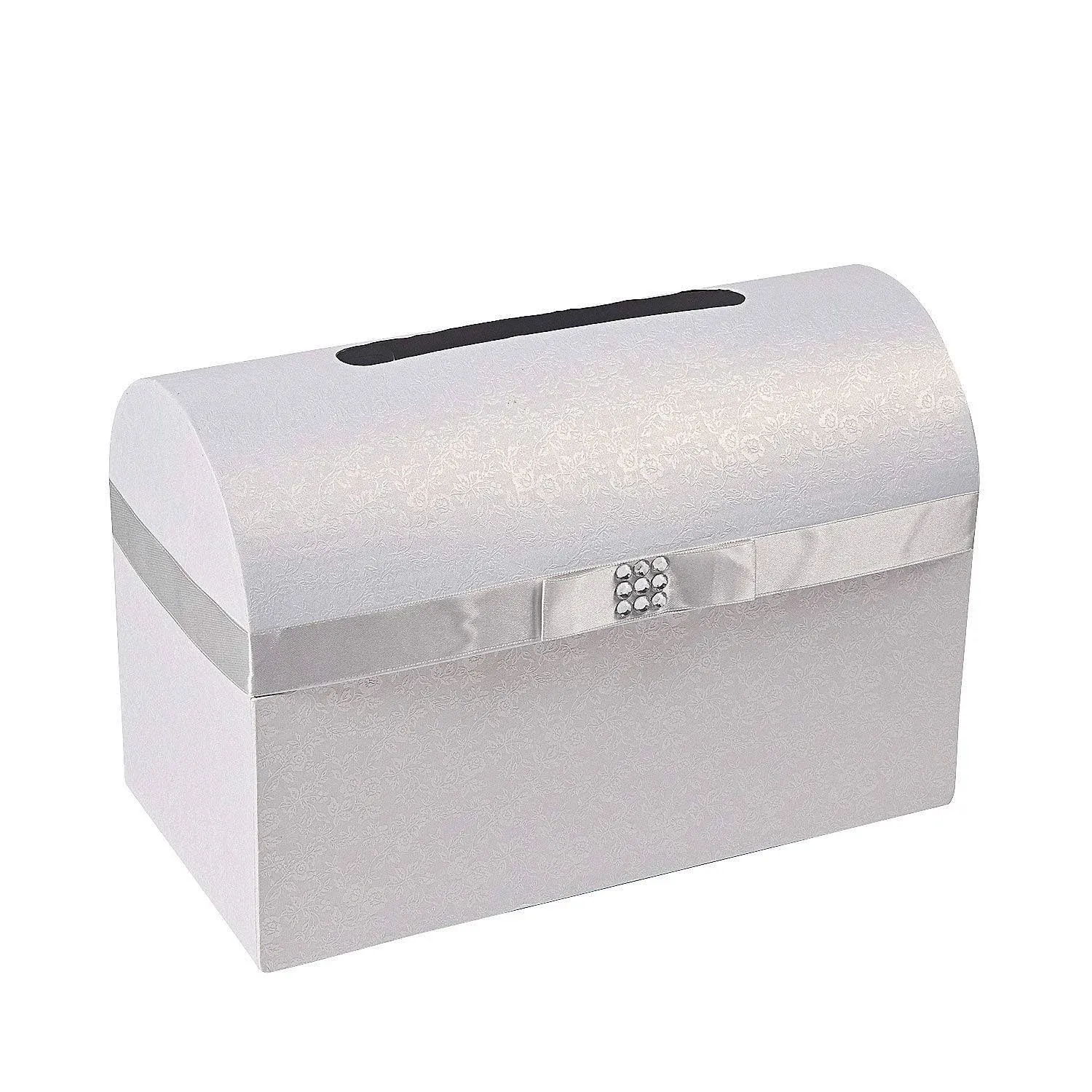 Silver Bow Wedding Card Box, Party Supplies, 1 Piece