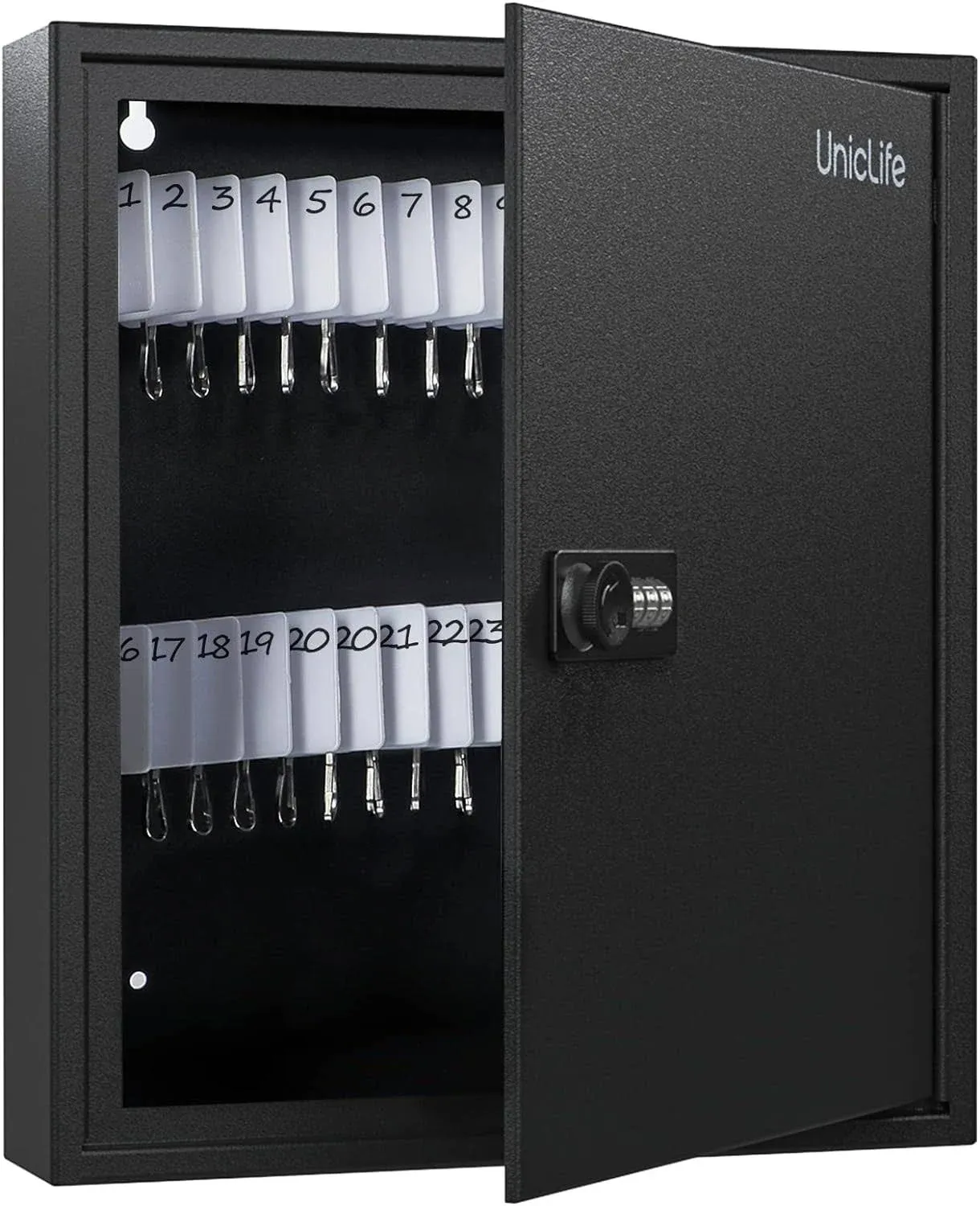 Uniclife 60-Key Slotted Key Cabinet with Combination Lock Wall Mounted Steel...