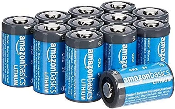 Amazon Basics Non-Rechargeable CR2 Lithium Batteries, 3 Volt, Long Lasting Power, Low Self-Discharge Rate, 12 Count