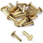 EZSMITH Cutlery Rivets (10 Pack) for DIY Handles & Knife Handle Repair - USA Size (0.312 x 0.155 x 0.520 inch) - (Brass) - 2-Piece Rivet Knife Handle