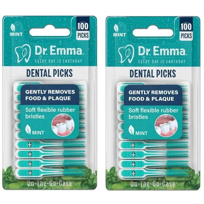 Dental Picks Mint Brush Picks 100Ct/Pack, 2 Packs (200Ct)