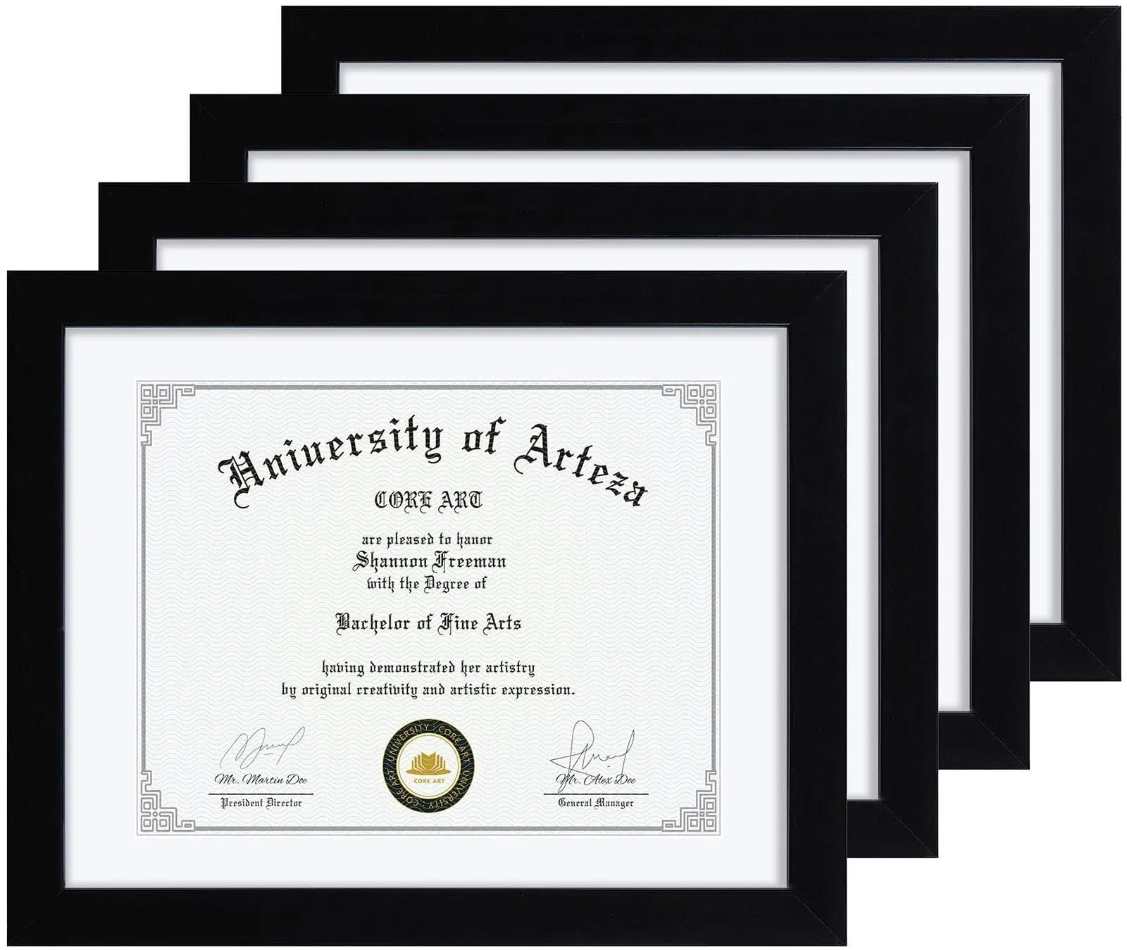 Core Art 11x14 Black Certificate Frames