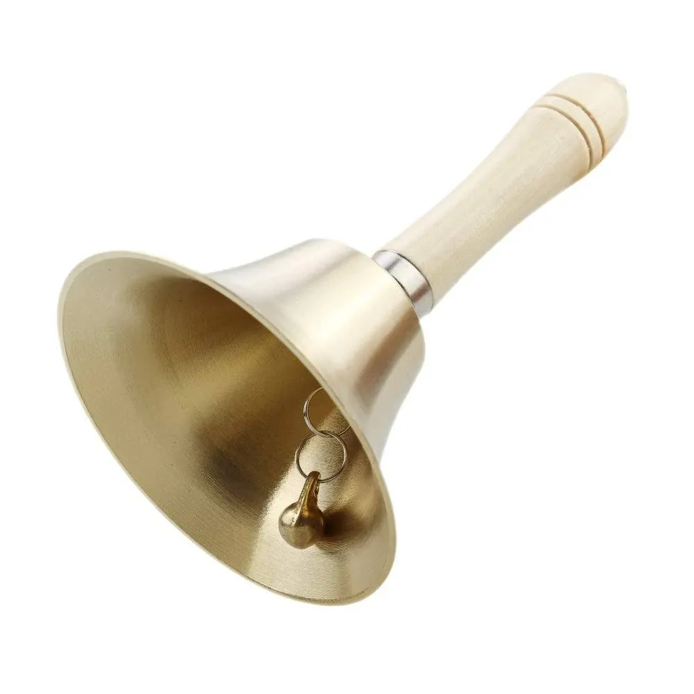 Sopcone Hand Bell Extra Loud Solid Brass Call Bell Handbells with Wooden Handle ...