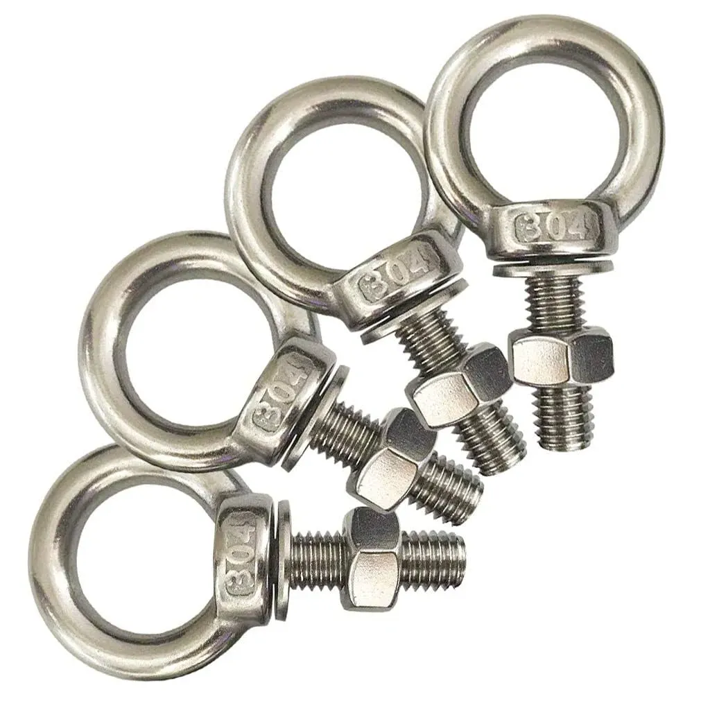 HYXXYY Shoulder Eye Bolt M10 304 Stainless Steel Eye Bolts 3/8&#034;x1.18&#034; Eye Bol...