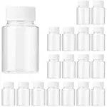 Lamoutor 30Pcs Clear Pill Bottle Plastic Medicine Bottle Empty Reagent Bottle Chemical Containers with Caps for Liquid Solid Powder Medicine 30ML