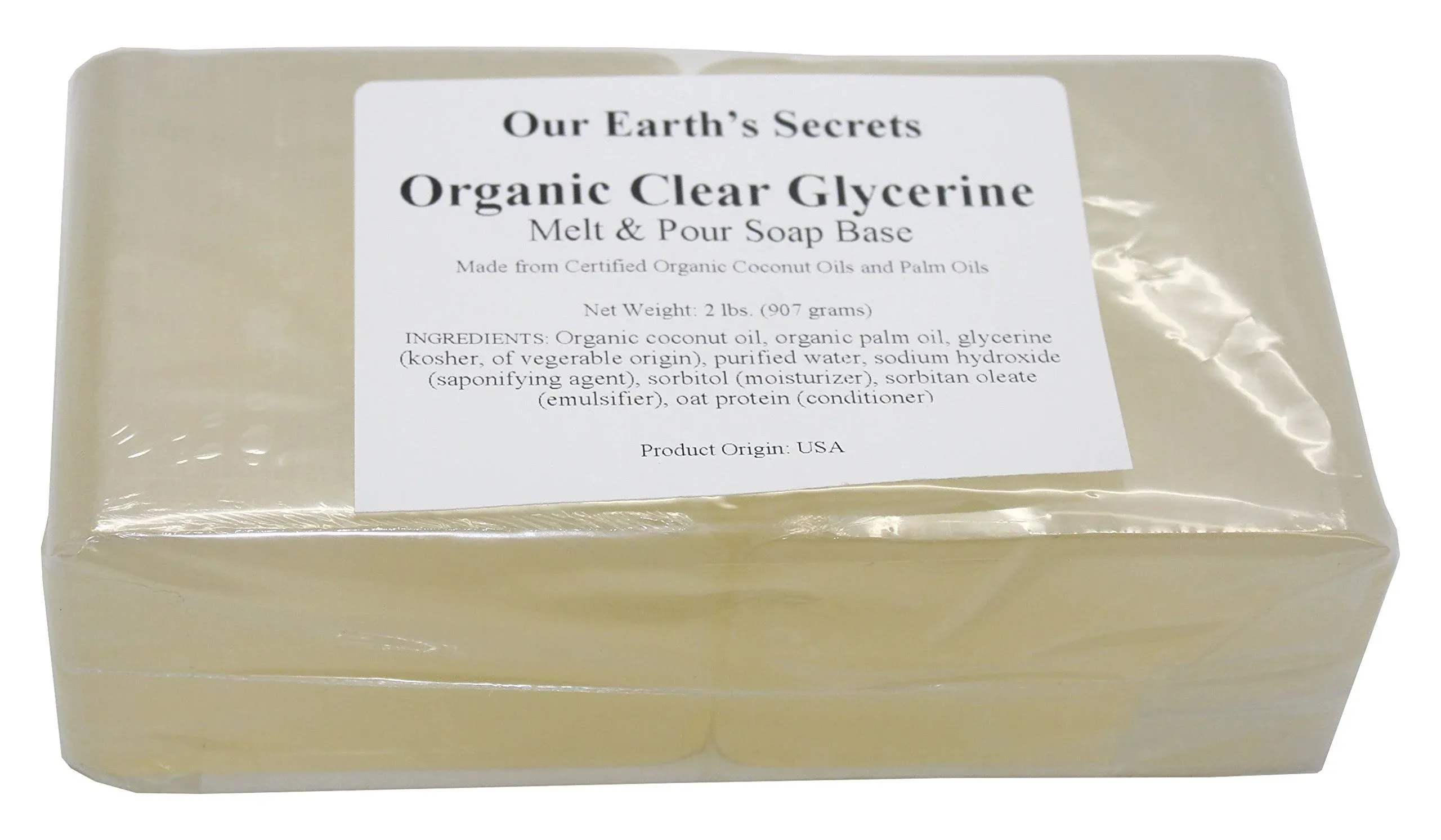 Organic Oil Clear Glycerin - 2 Pound Melt and Pour Soap Base - Our Earth&#039;s... 