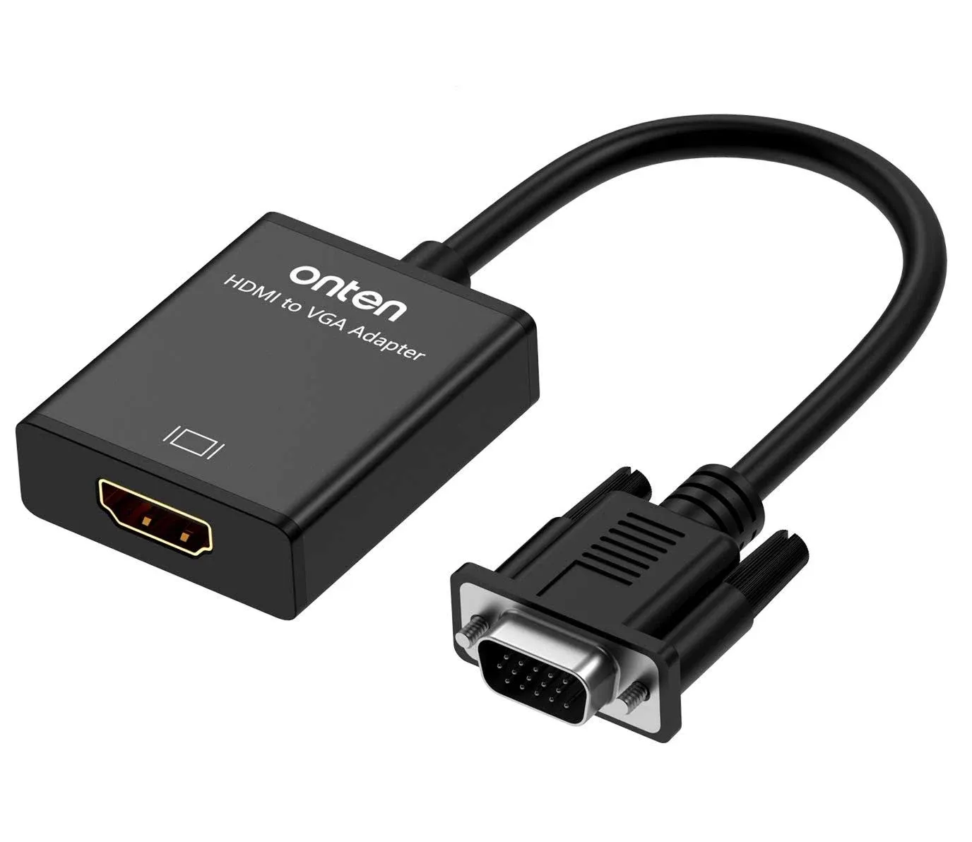 ONTEN HDMI to VGA Adapter HDMI Female to VGA Male Converter with 3.5mm Audio Jack for TV Stick, Raspberry Pi, Laptop, Monitor, PC, Tablet, Digital Camera, Etc