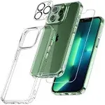 Tauri [3 in 1] Defender Designed for iPhone 13 Pro Max Case, with 2 Pack Tempered Glass Screen Protector + 2 Pack Camera Lens Protector Shockproof SLI