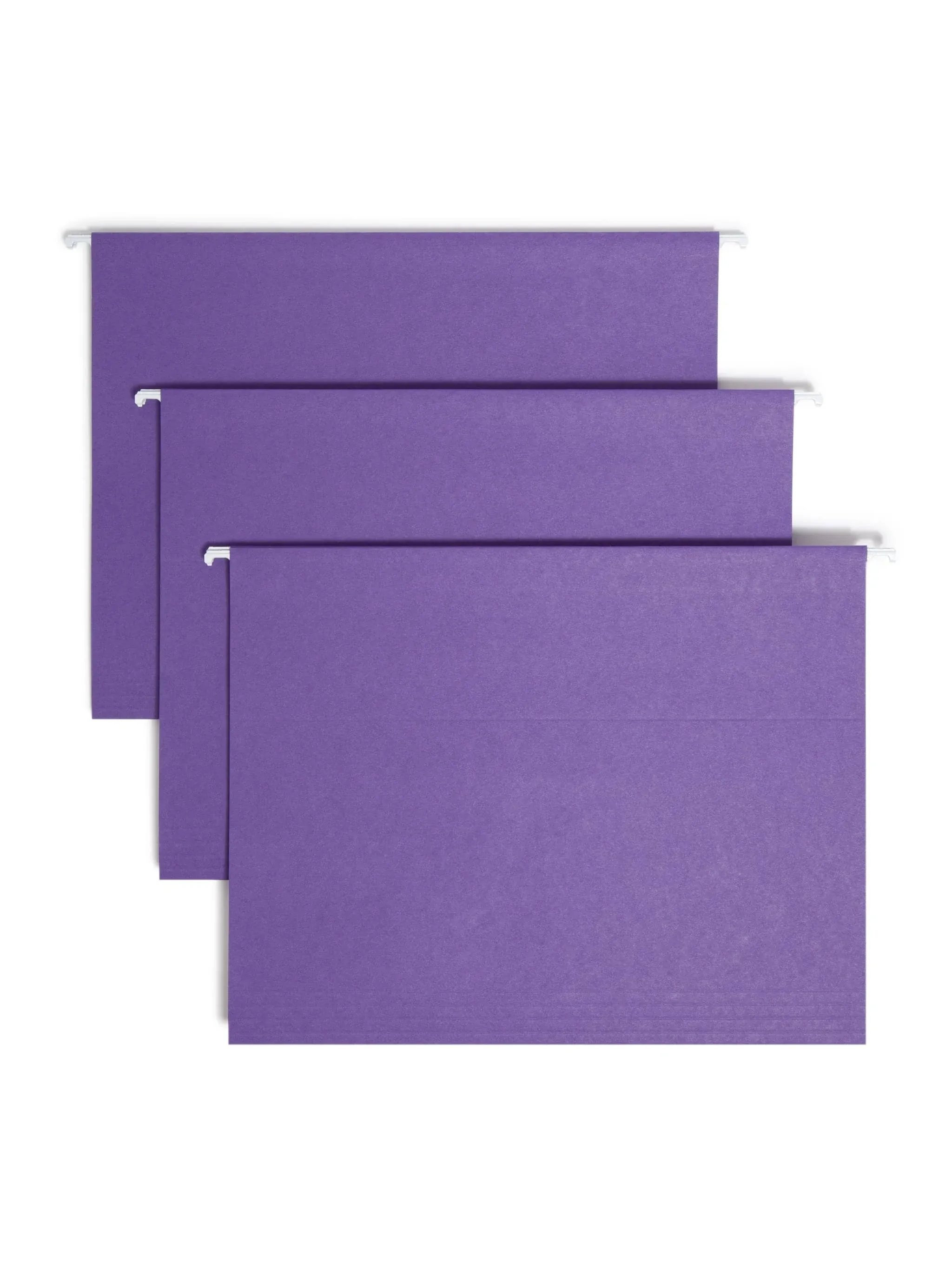 Smead Hanging File Folders, 1/5-Cut Adjustable Tab, Letter Size, Purple, 25/Box (64072) | Staples