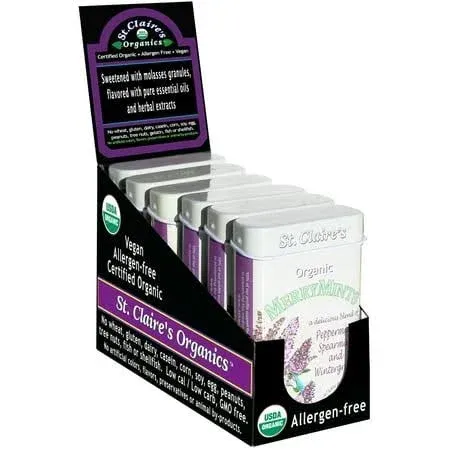 St. Claire's Organic Breath Mints, (MerryMints, 1.5 Ounce Tin, Pack of 6 ...