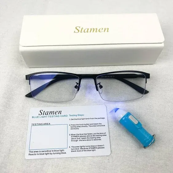 Blue-Light-Glasses-Woman-Men-Computer-Gaming for Blue Light Blocking Glasses Anti Eye Strain Clearer Lens Better Sleep （STAMEN）