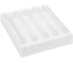 Camco RV Adjustable Cutlery Tray White Small Camper Drawer Organize 43503 (AI)