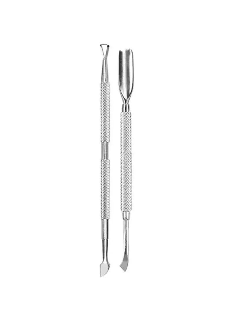 2pcs Metal Silver Cuticle Pusher and Cutter Remover Salon Quality Stainless Steel ...