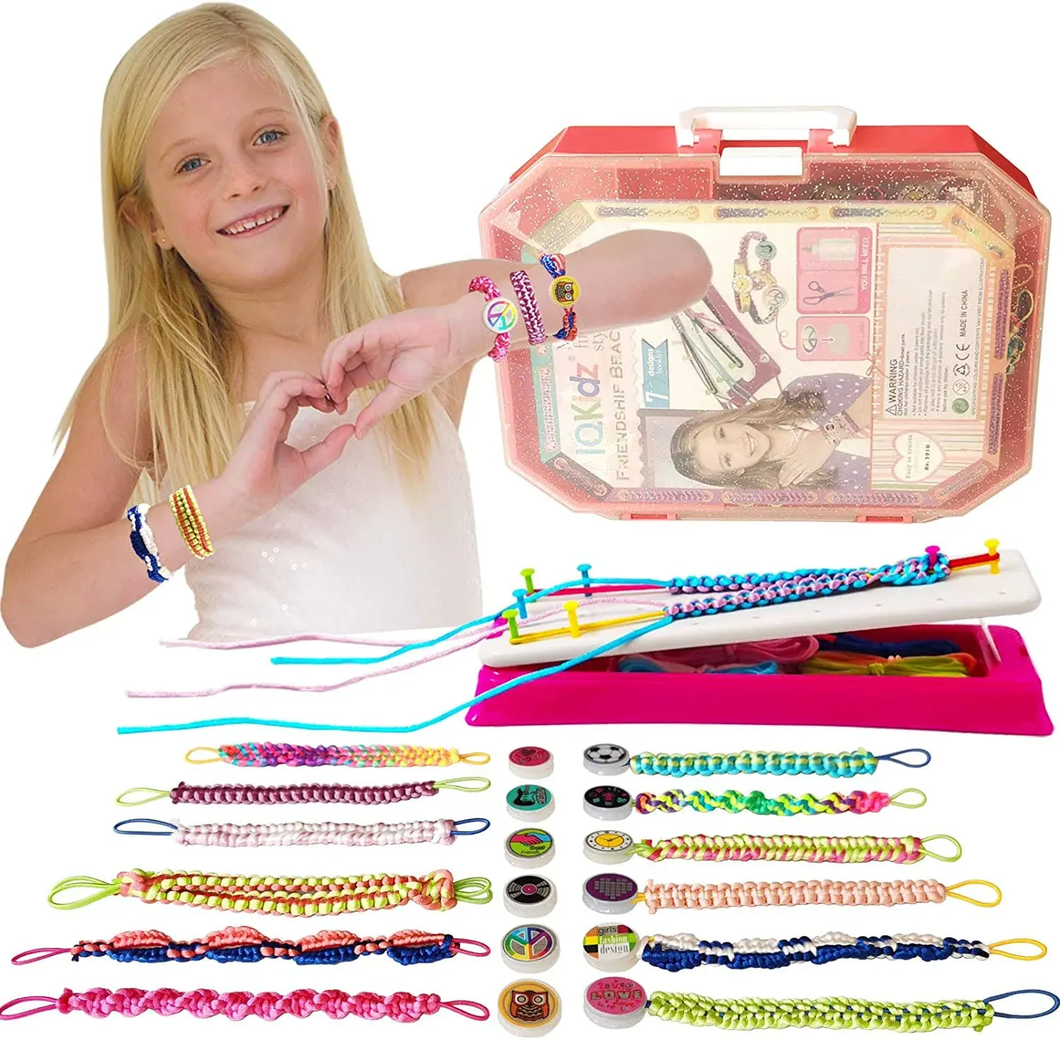 IQKidz Friendship Bracelet Maker Kit - Making Bracelets Craft Toys for Girls Age ...