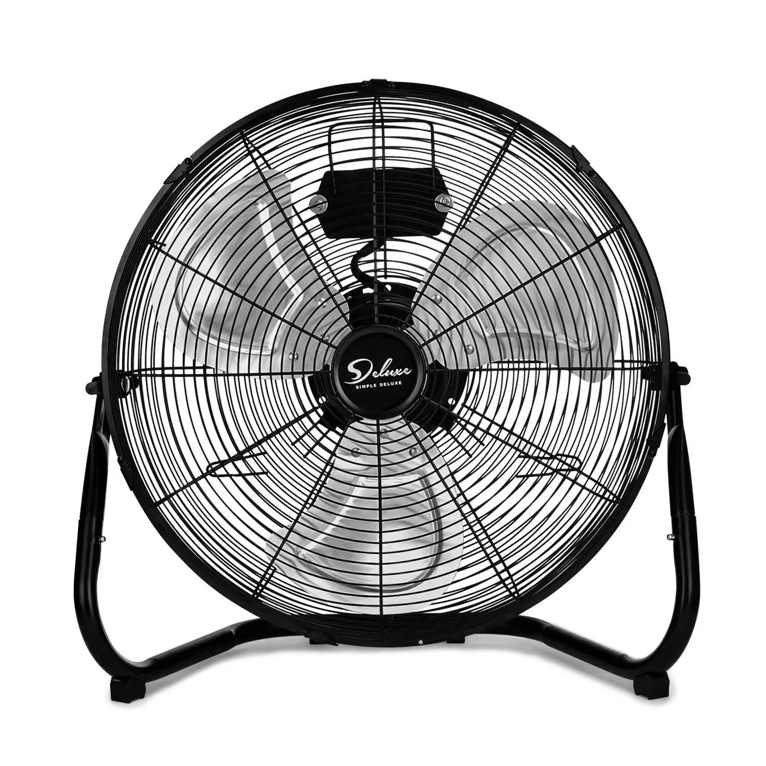 Simple Deluxe 18 inch 3-Speed High Velocity Heavy Duty Metal Industrial Floor Fans, Black