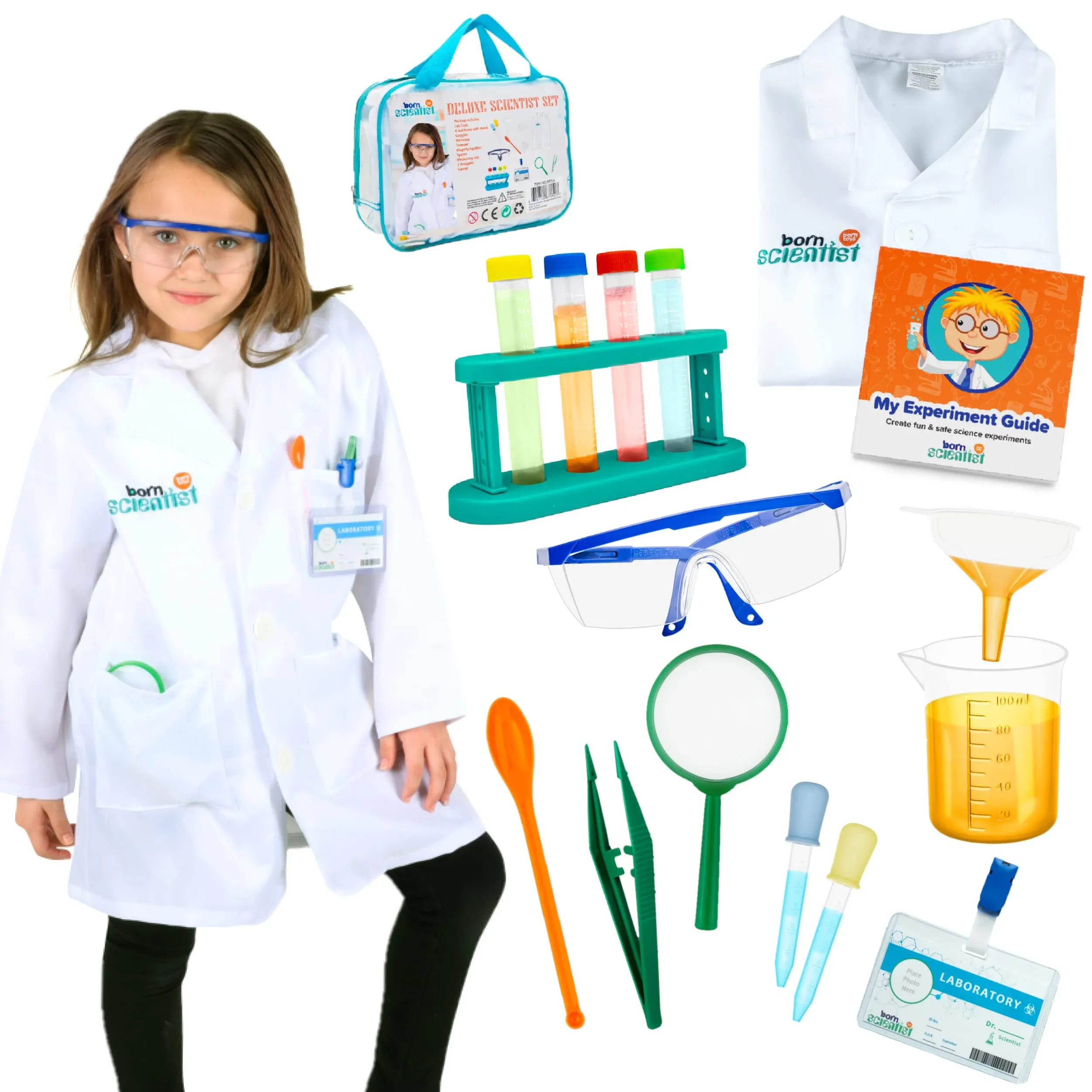  Science Kits for Kids w/Kids Lab Coat for Ages 5-8, includes Science 