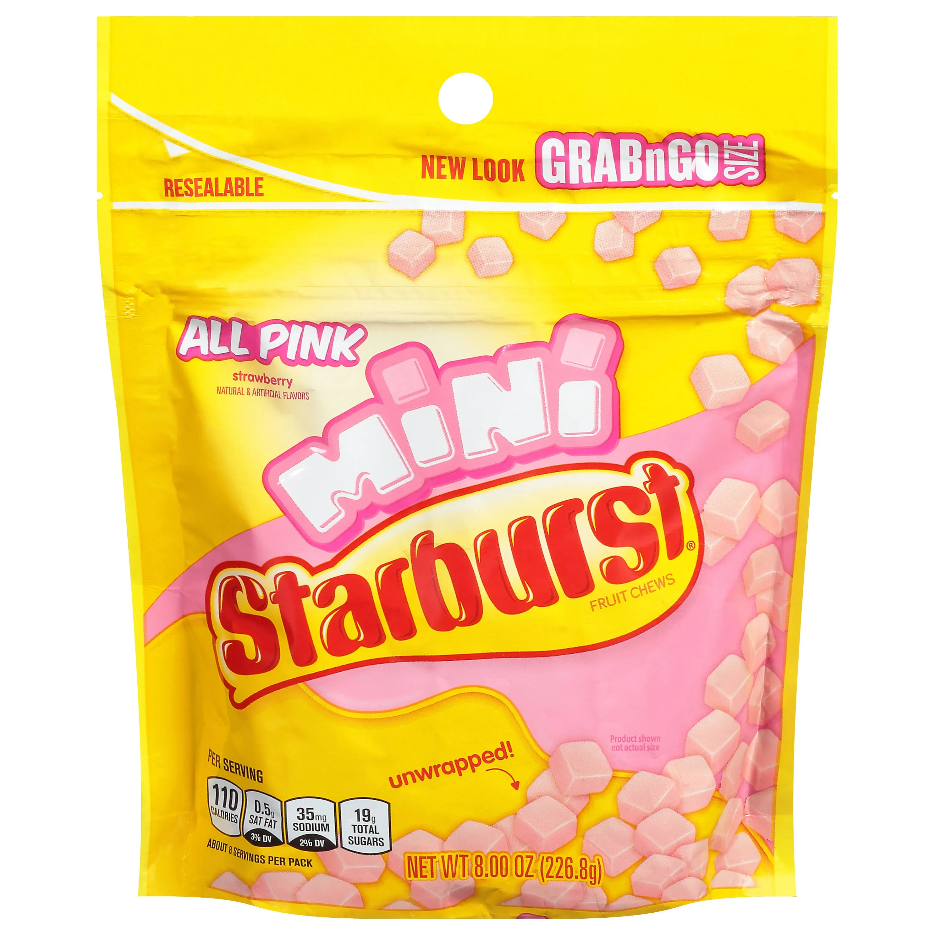 Starburst Fruit Chews, Strawberry, All Pink, Mini, Grab N Go Size - 8.00 oz