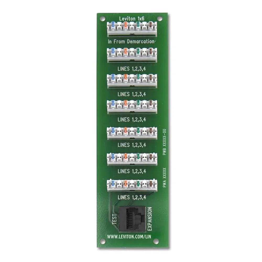 Leviton - 1 x 6 Bridged Telephone Board