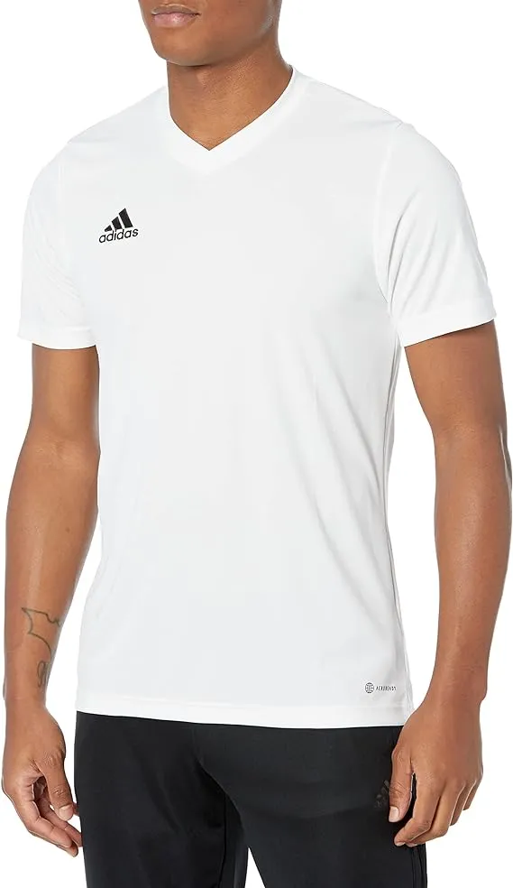 adidas Entrada 22 Jersey White Men&#039;s Football Sport Training Athletic Tee HC5071