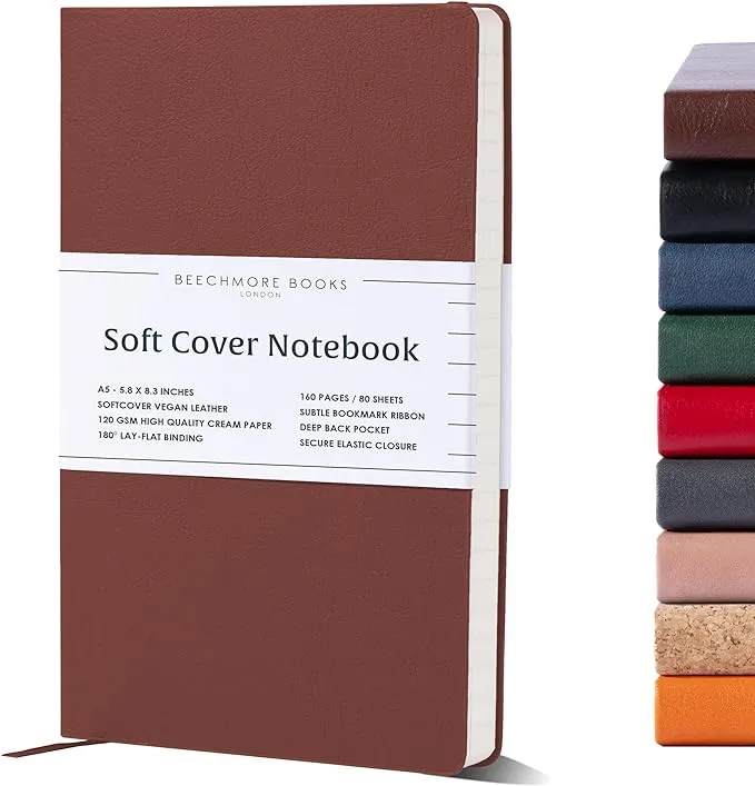 A5 Softcover Ruled Notebook - Chestnut Brown