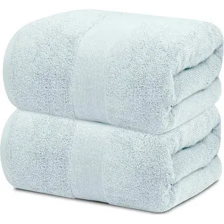 White Classic Resort Collection Soft Washcloth Face & Body Towel Set | 12x12 Luxury Hotel Plush & Absorbent Cotton Wash Clothes [12 Pack, Light Blue]