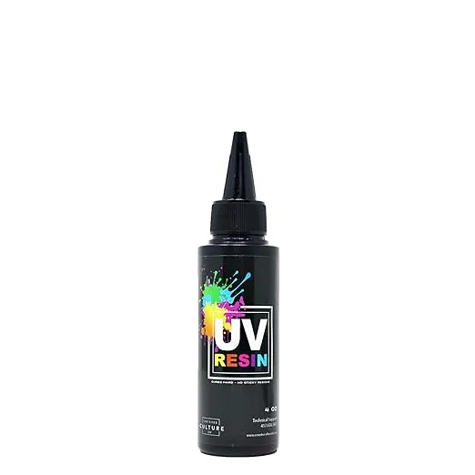 Counter Culture DIY Clear UV Resin, 4 oz, Quick Art Supplies for Coating & Casting, Great for Jewelry, Keychains - Epoxy Glue Cures Hard, No Sticky Residue