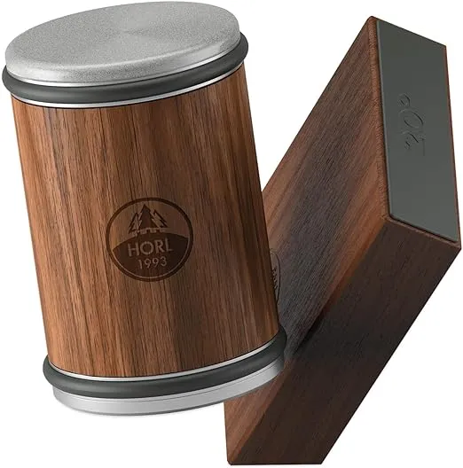 HORL 2 Walnut Rolling Knife Sharpener - Kitchen Knife Sharpener for Razor Sharp Edges Made in Germany - Easy Knife Sharpening Kit - Knife Sharpener Roller with Magnetic Holder with 15 & 20 Degrees