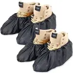 Reusable Boot & Shoe Covers Water Resistant Non Skid and Washable for Real Estate Contractors to Keep Floors Carpets Footwear and Rooms Clean - 2 Pairs (Extra Large, Black)