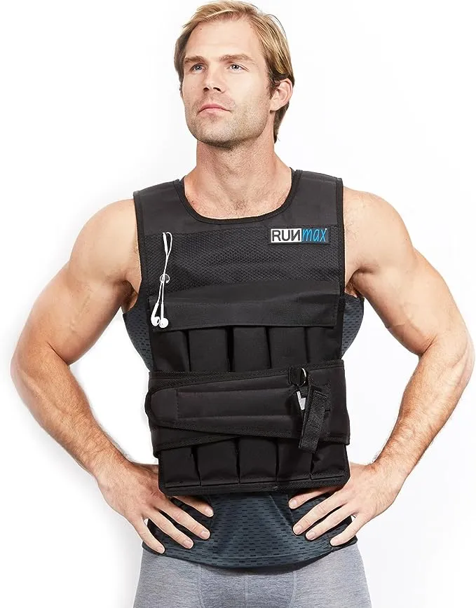 RUNMax Pro Weighted Vest 12lbs/ 20lbs/ 40lbs/ 50lbs/ 60lbs With Shoulder Pads Option