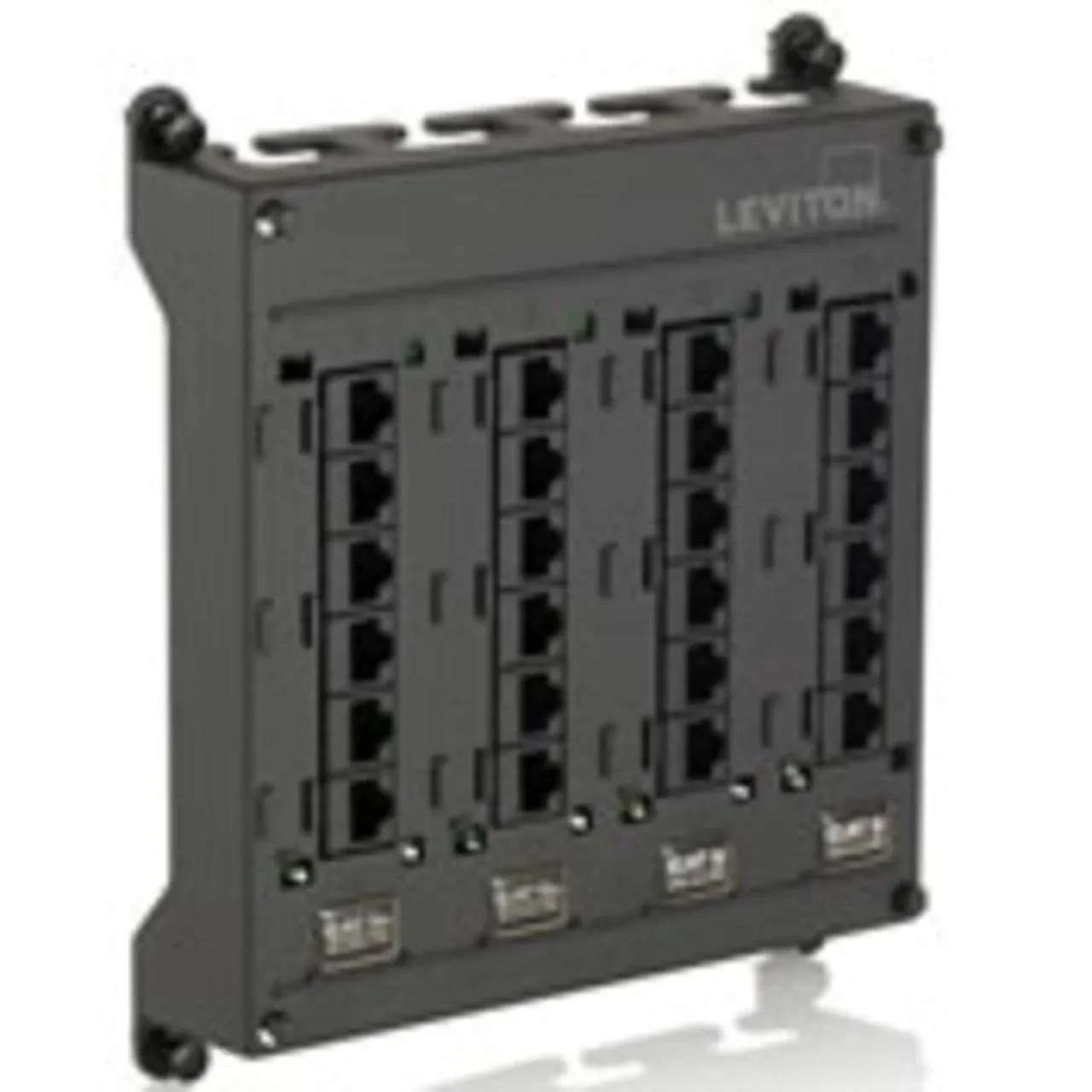 Leviton 476TM-524 Twist and Mount Patch Panel, 24 Cat 5e Ports