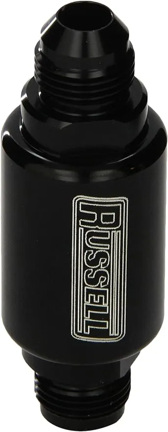 Russell Performance Black Anodized (3-1/4in Length 1-1/4in dia. -8 male inlet/outlet)