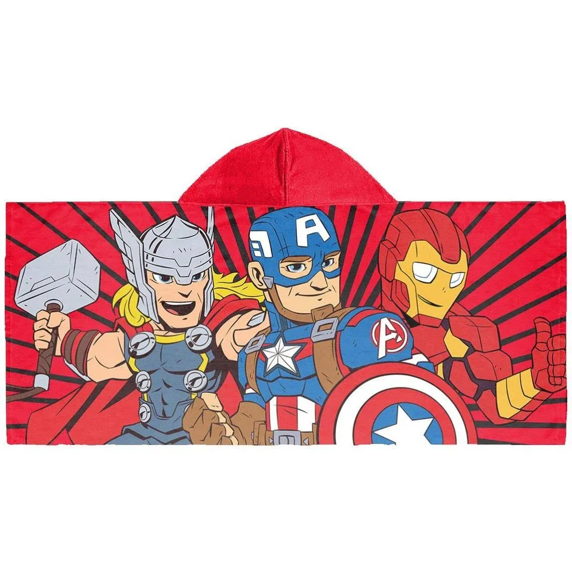 Jay Franco Marvel Super Hero Adventures Super Stars Hooded Towel