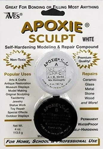 Aves Apoxie Sculpt Super White - 2 Part Modeling Compound A &amp; B - 1/4 Pound,